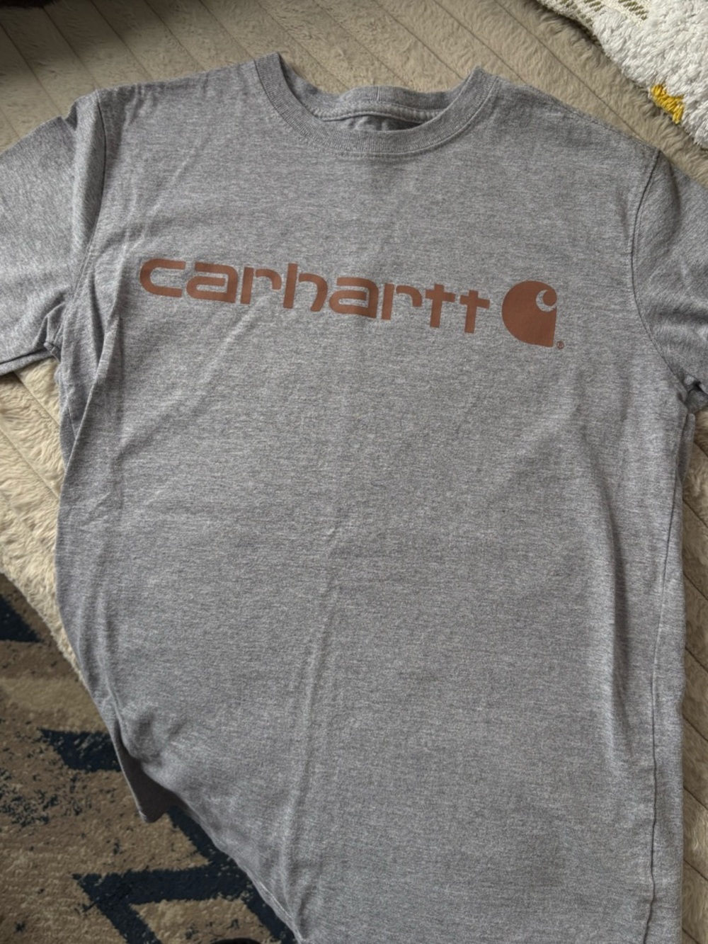 Carhartt Gray Tee with Rose Gold Logo